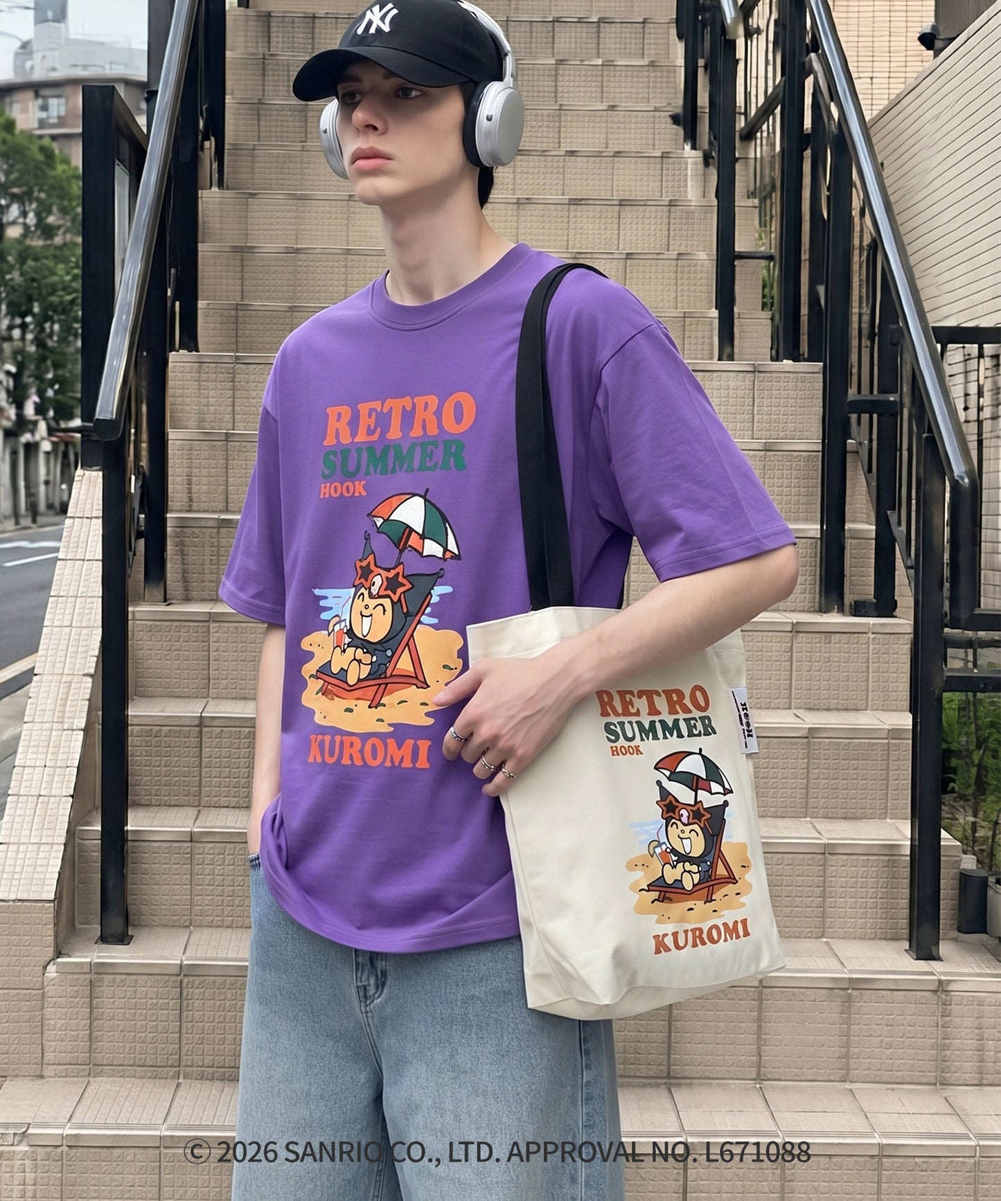 HOOK -original-　サンリオキャラクターズ コラボ プリントTシャツ