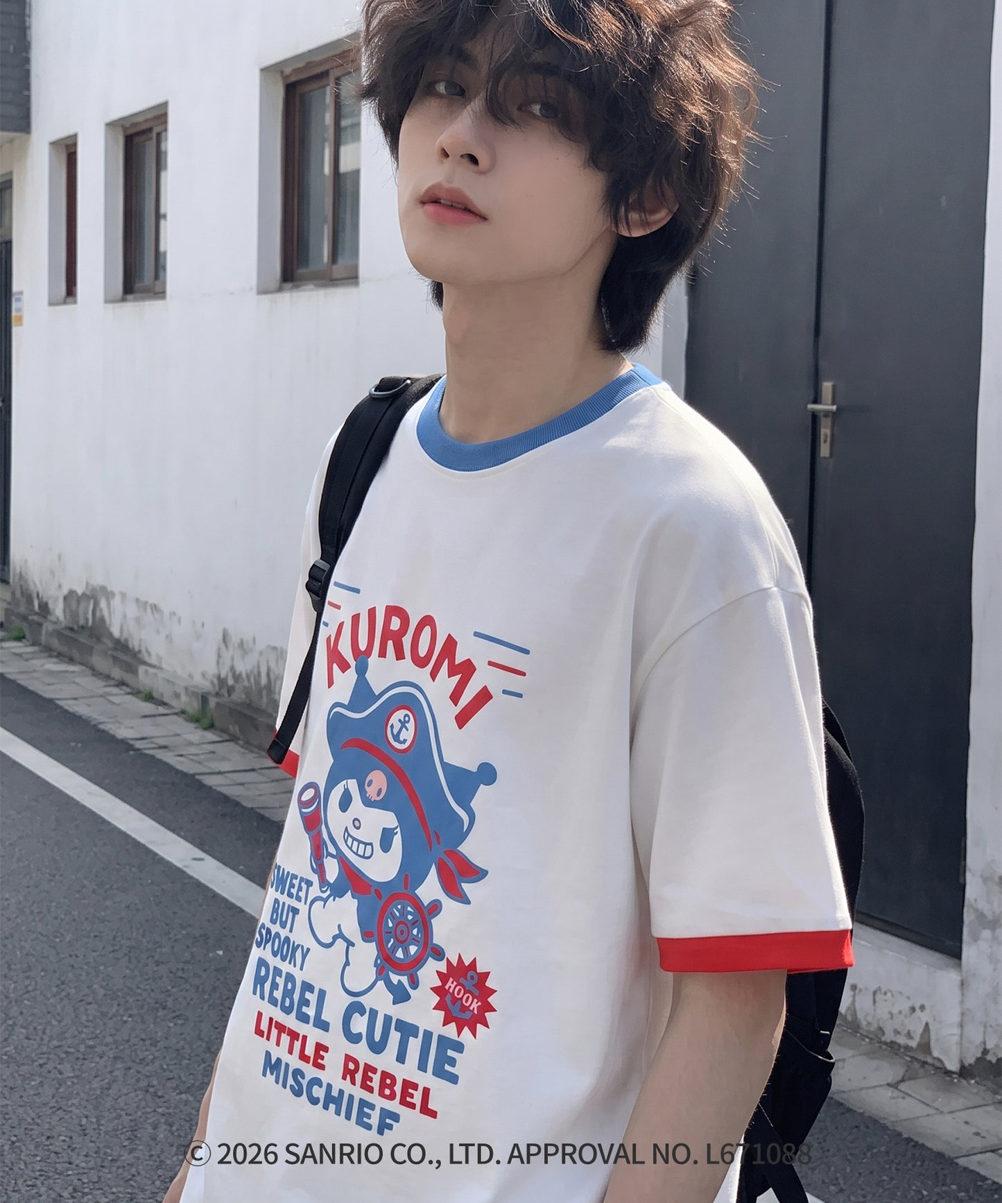 HOOK -original-　サンリオキャラクターズ コラボ 配色プリントTシャツ