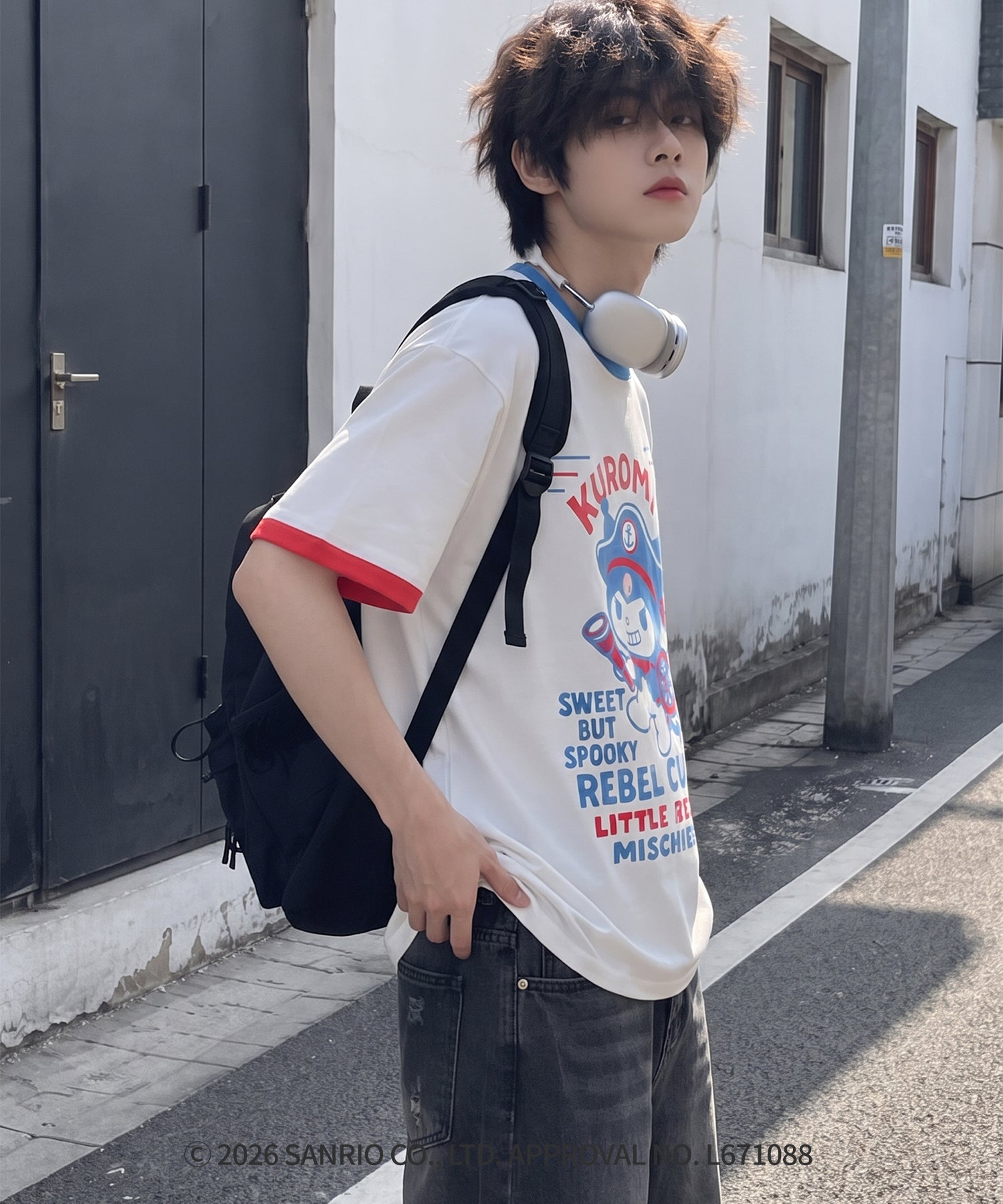 HOOK -original-　サンリオキャラクターズ コラボ 配色プリントTシャツ