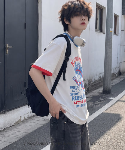 HOOK -original-　サンリオキャラクターズ コラボ 配色プリントTシャツ