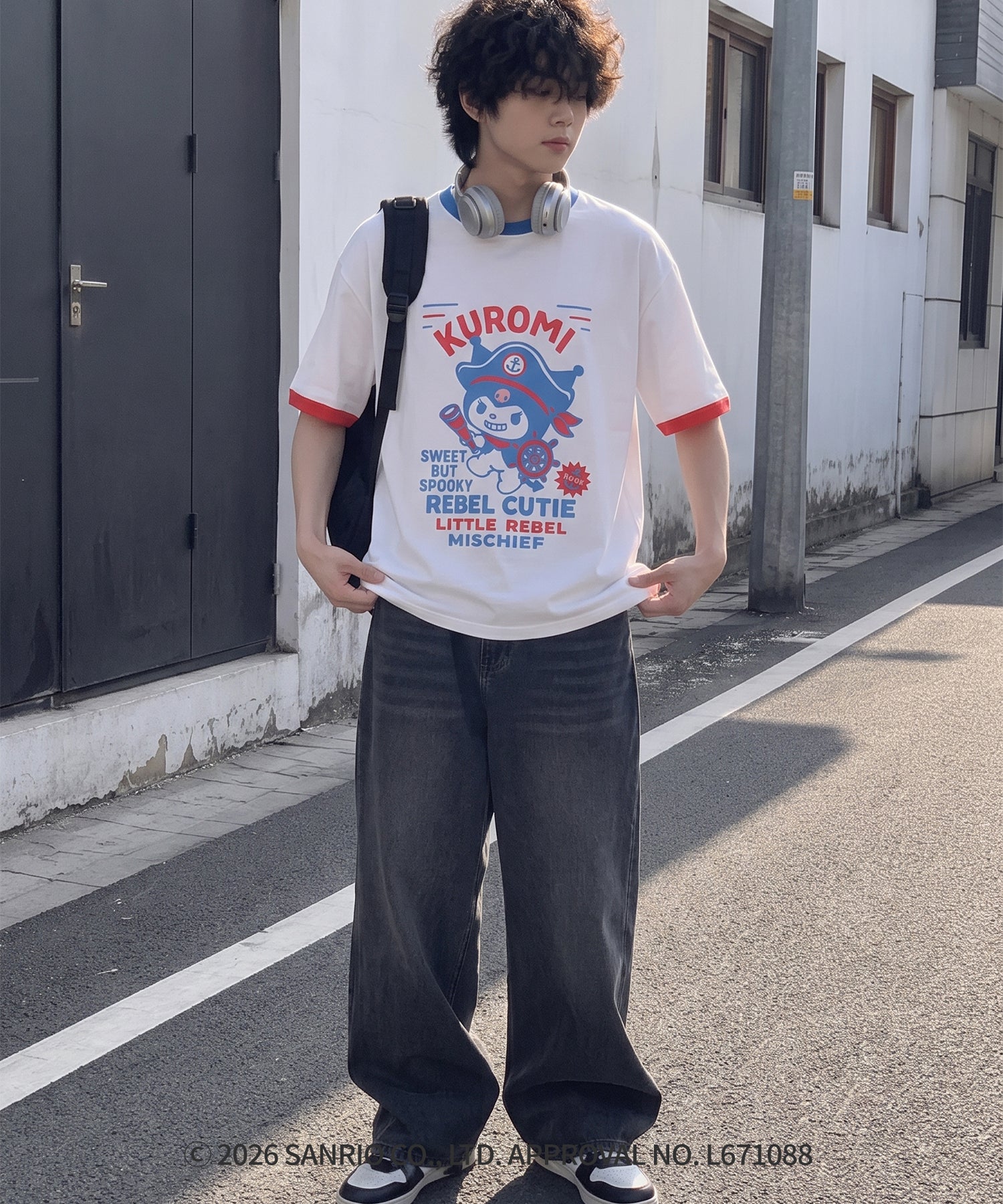 HOOK -original-　サンリオキャラクターズ コラボ 配色プリントTシャツ