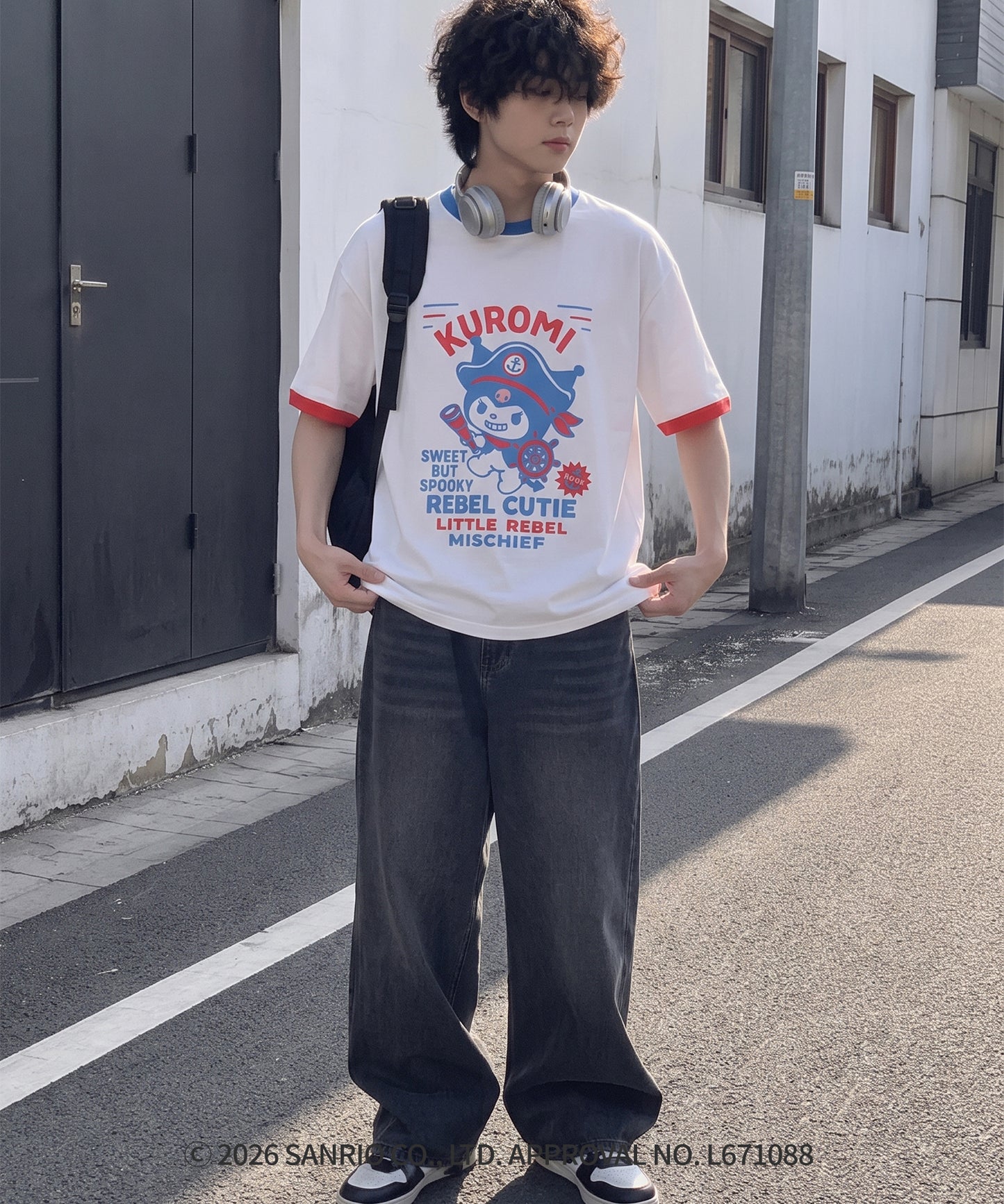 HOOK -original-　サンリオキャラクターズ コラボ 配色プリントTシャツ