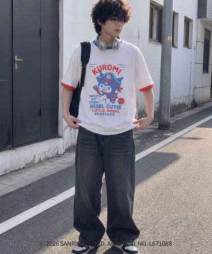 HOOK -original-　サンリオキャラクターズ コラボ 配色プリントTシャツ