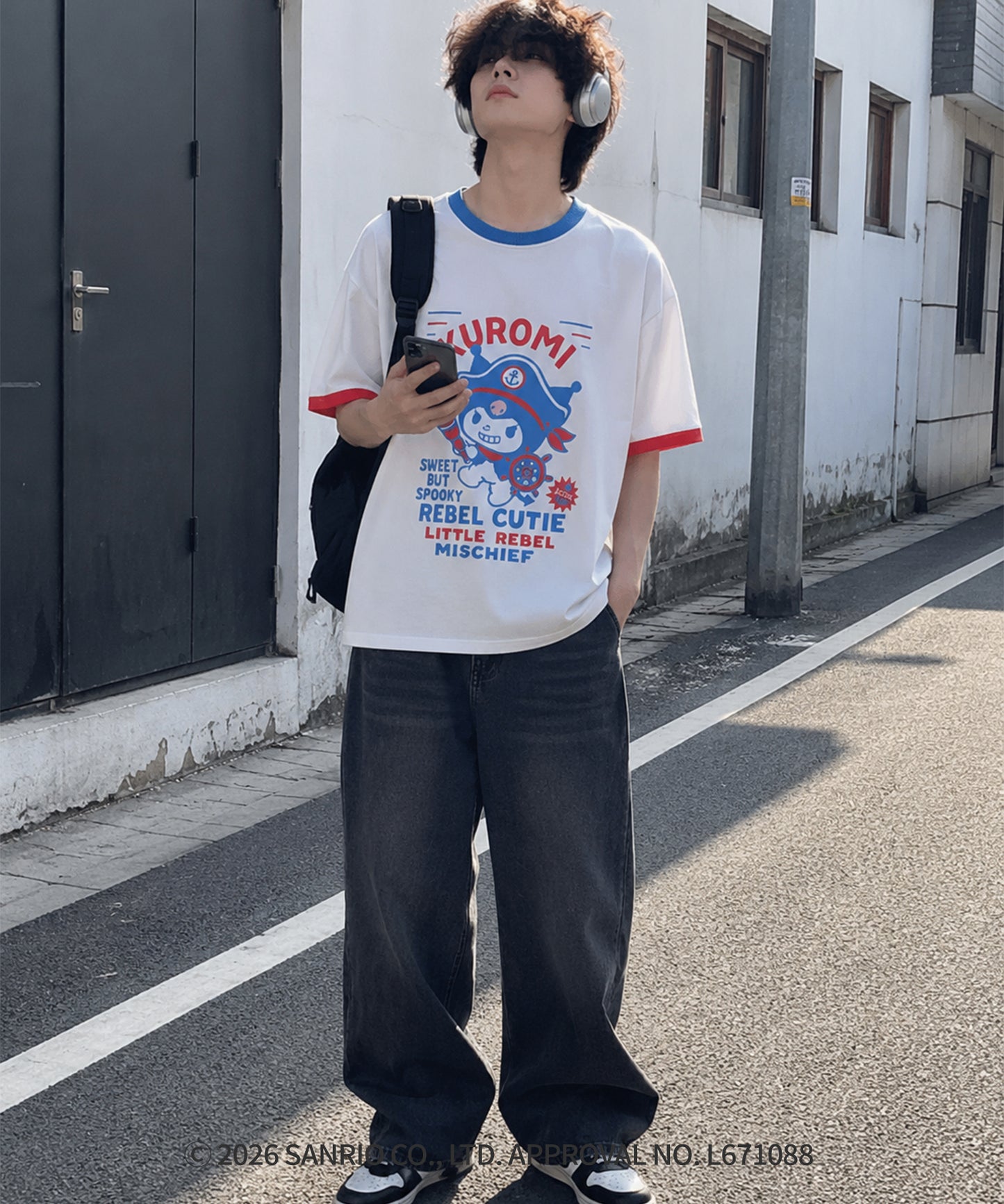 HOOK -original-　サンリオキャラクターズ コラボ 配色プリントTシャツ