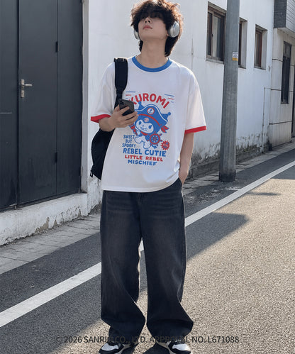 HOOK -original-　サンリオキャラクターズ コラボ 配色プリントTシャツ