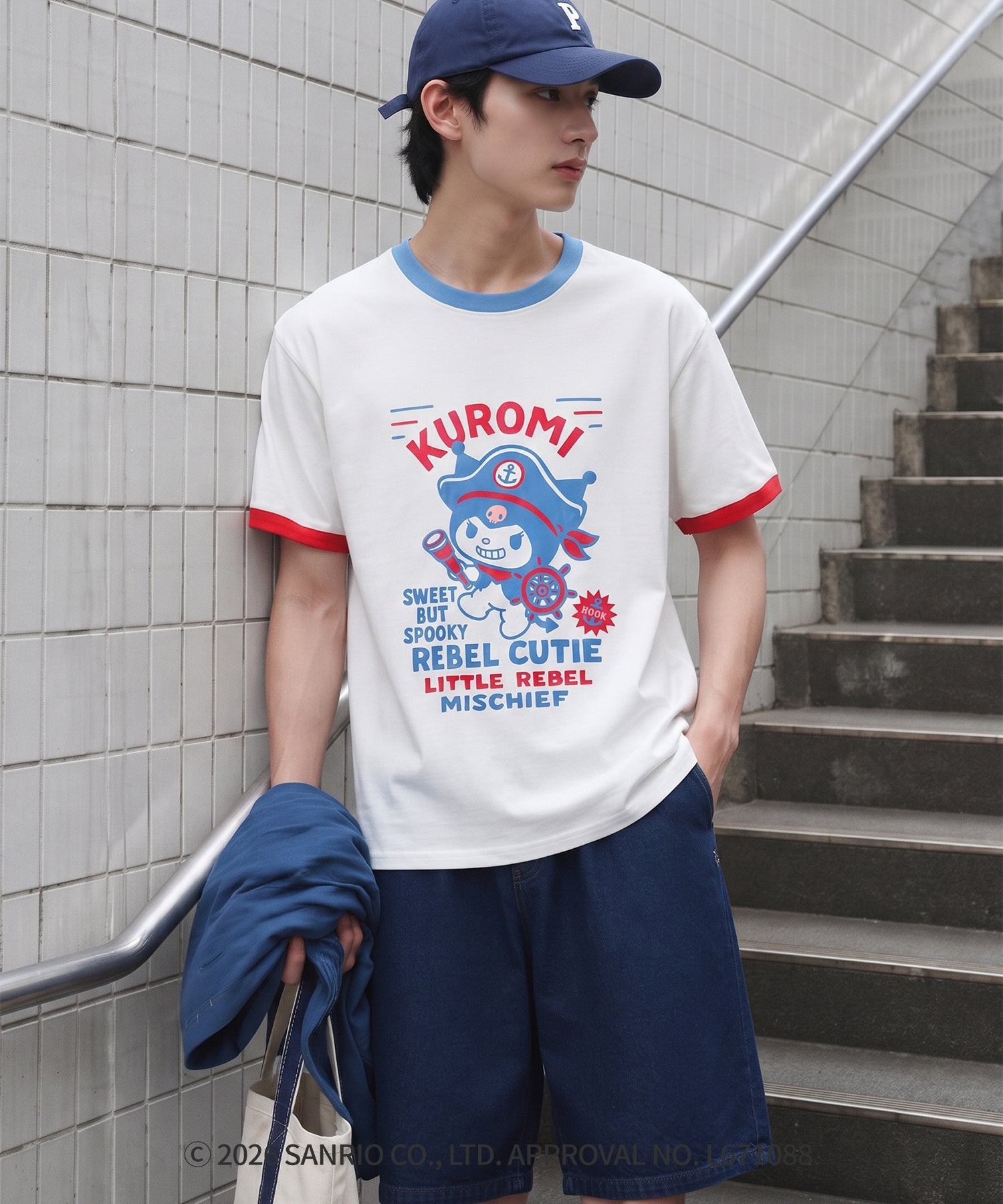 HOOK -original-　サンリオキャラクターズ コラボ 配色プリントTシャツ