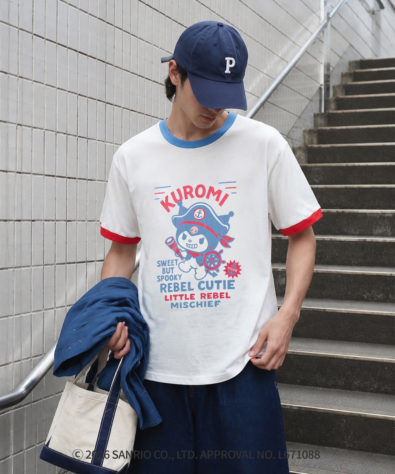 HOOK -original-　サンリオキャラクターズ コラボ 配色プリントTシャツ