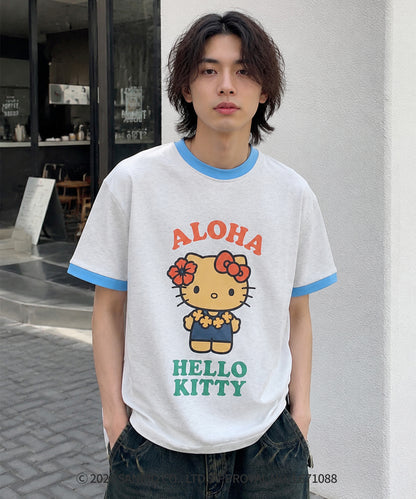 HOOK -original-　サンリオキャラクターズ コラボ バイカラープリントリンガーTシャツ