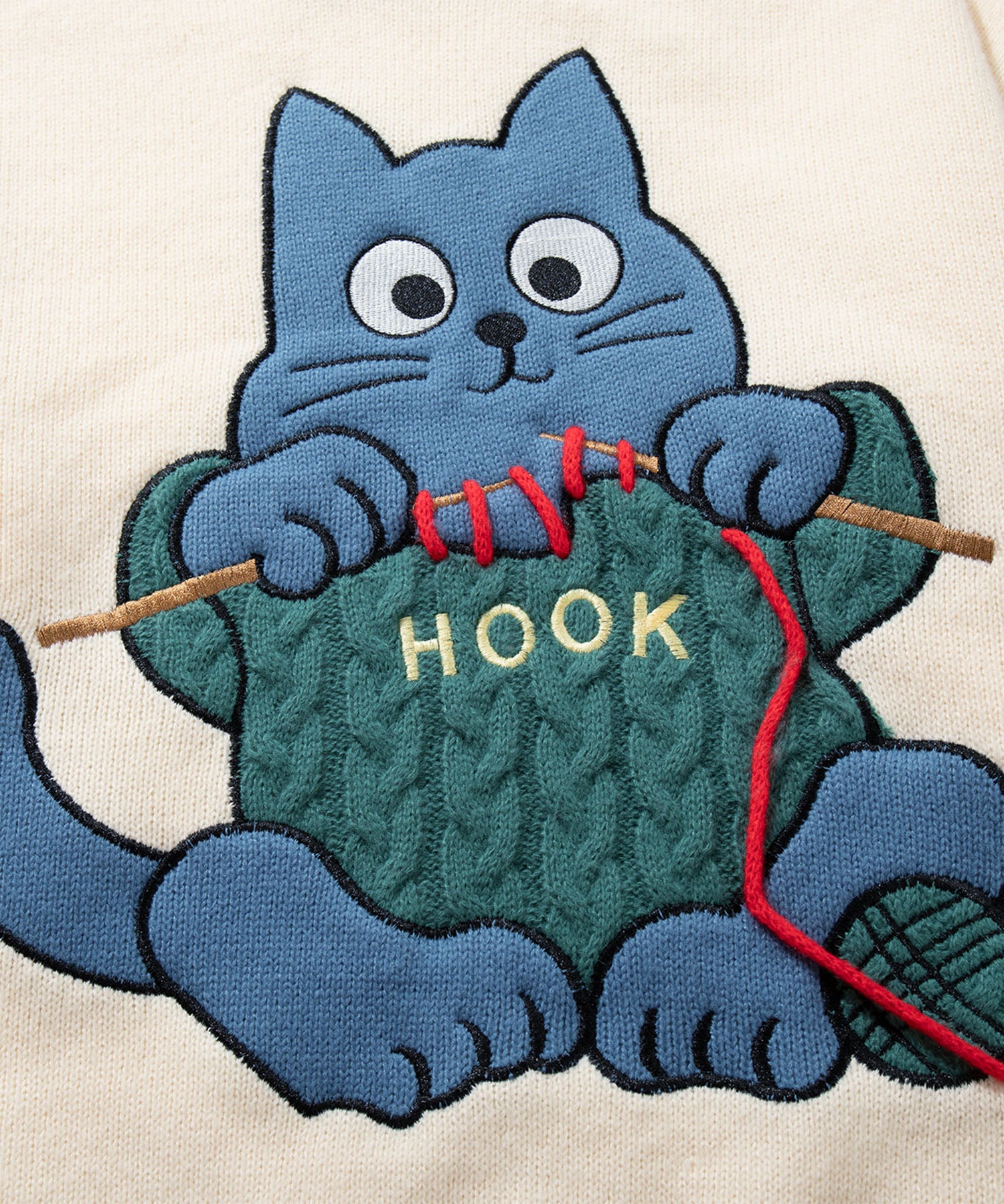 HOOK -original- 「自分のニットは自分で編むぞ」パッチワークニット