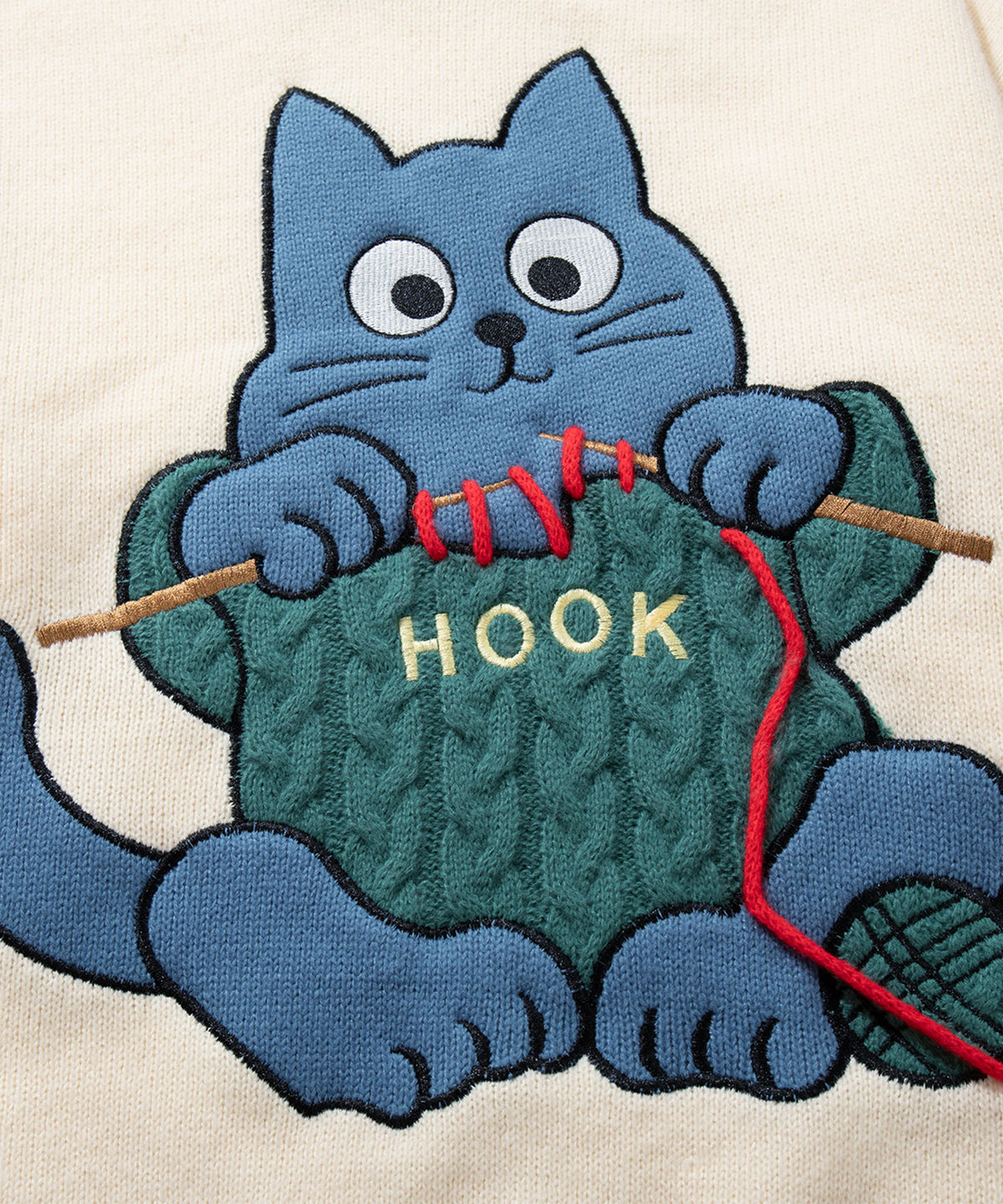 HOOK -original-　「自分のニットは自分で編むぞ」パッチワークニットプルオーバー