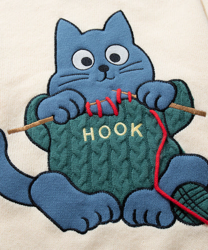 HOOK -original-　「自分のニットは自分で編むぞ」パッチワークニットプルオーバー