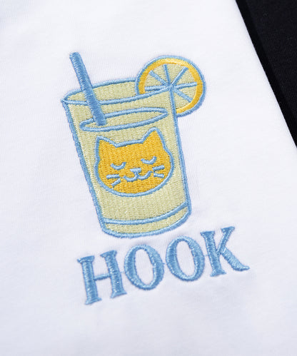 HOOK -original-　サングラスキャットビーチプリントTシャツ