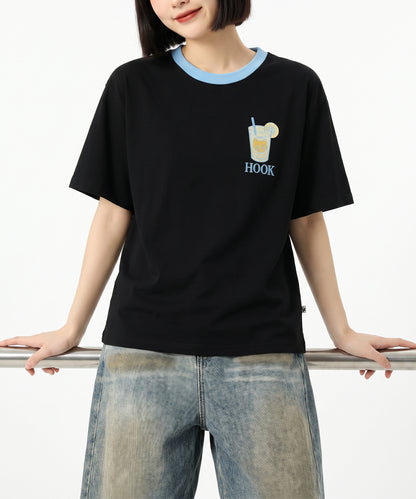 HOOK -original-　サングラスキャットビーチプリントTシャツ
