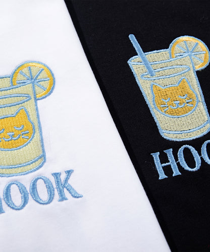 HOOK -original-　サングラスキャットビーチプリントTシャツ