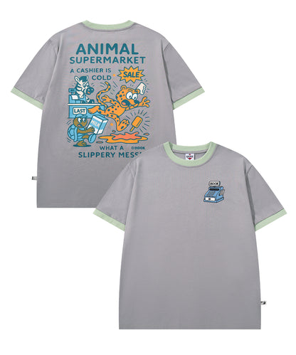 HOOK -original-　ANIMAL SUPERMARKET スリッピーメス バックプリントTシャツ