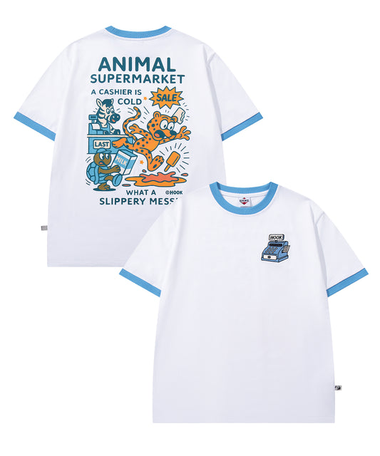 HOOK -original-　ANIMAL SUPERMARKET スリッピーメス バックプリントTシャツ