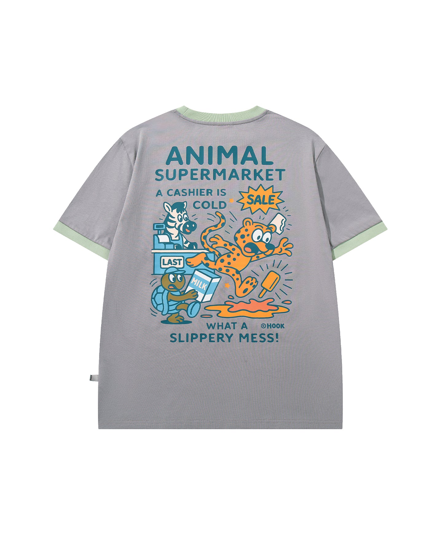 HOOK -original-　ANIMAL SUPERMARKET スリッピーメス バックプリントTシャツ
