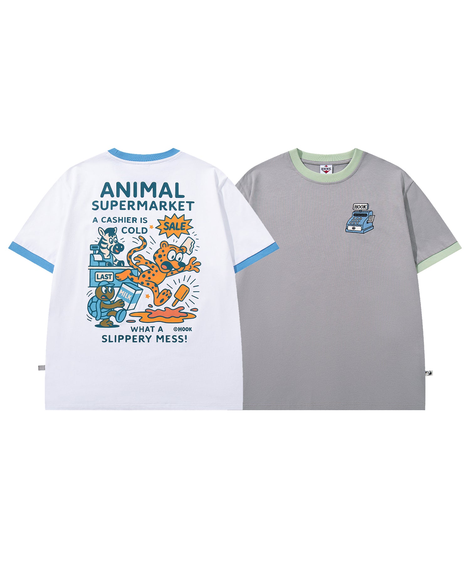 HOOK -original-　ANIMAL SUPERMARKET スリッピーメス バックプリントTシャツ