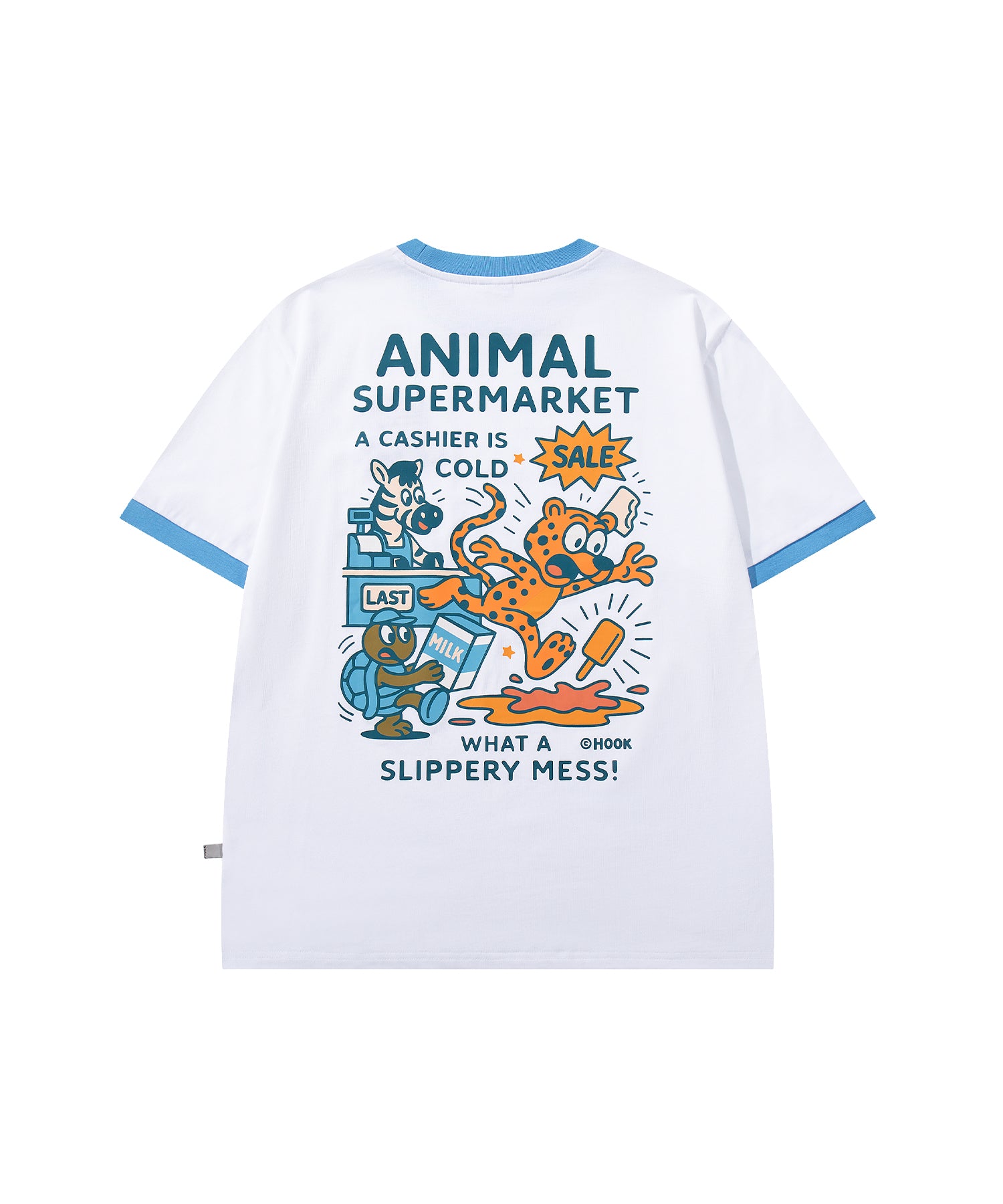 HOOK -original-　ANIMAL SUPERMARKET スリッピーメス バックプリントTシャツ