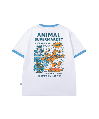 HOOK -original-　ANIMAL SUPERMARKET スリッピーメス バックプリントTシャツ
