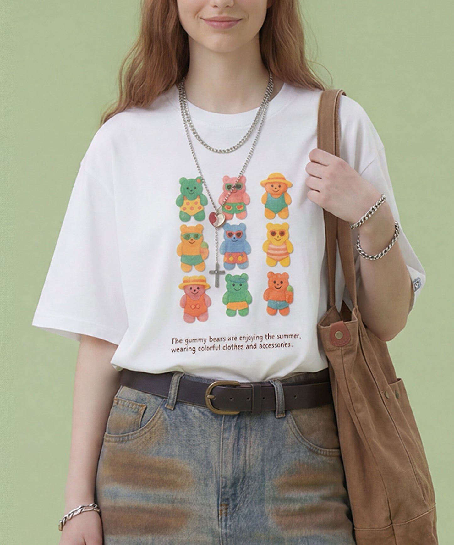 HOOK -original-　ベアグミプリント ビッグシルエットTシャツ