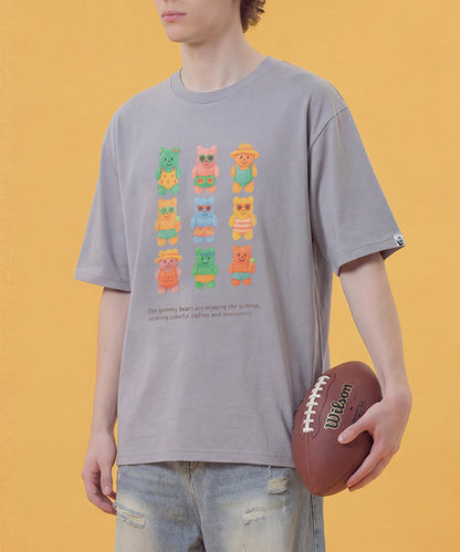 HOOK -original-　ベアグミプリント ビッグシルエットTシャツ