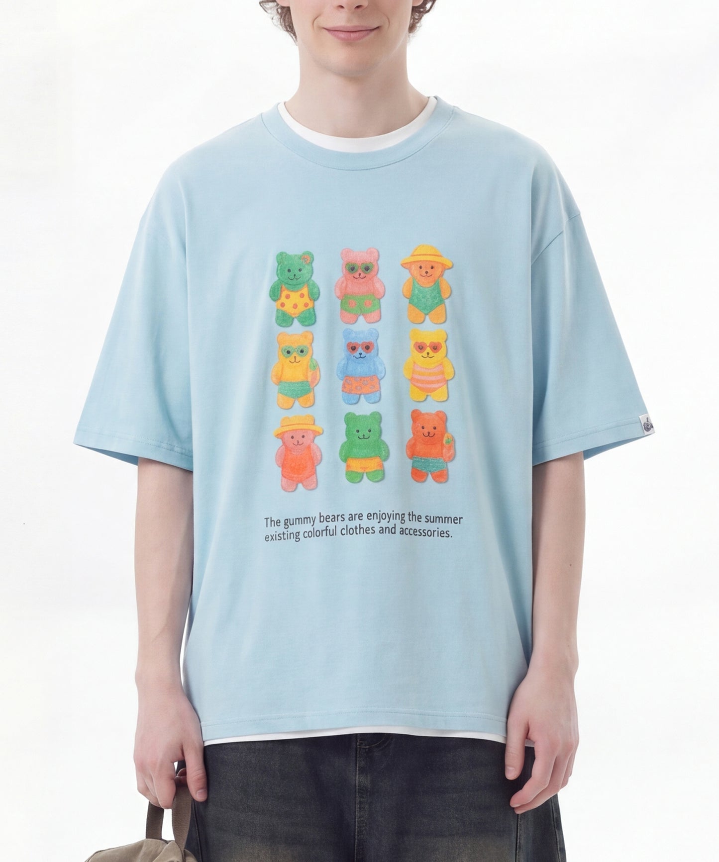 HOOK -original-　ベアグミプリント ビッグシルエットTシャツ