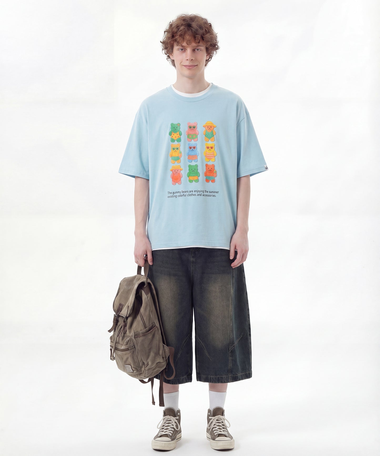 HOOK -original-　ベアグミプリント ビッグシルエットTシャツ