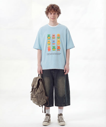 HOOK -original-　ベアグミプリント ビッグシルエットTシャツ