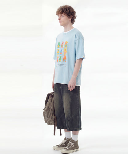 HOOK -original-　ベアグミプリント ビッグシルエットTシャツ