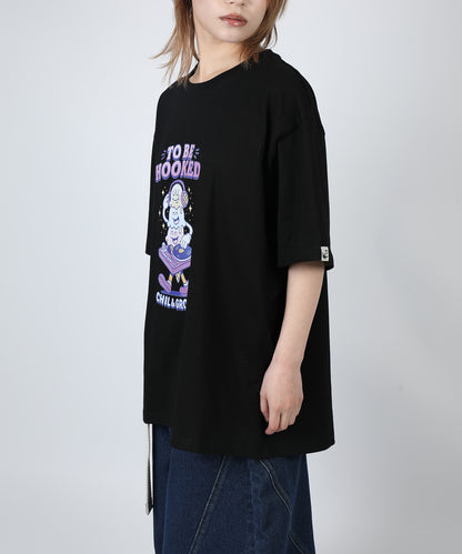 HOOK -original-　フードモチーフ アメリカンカートゥーンプリント ビッグTシャツ
