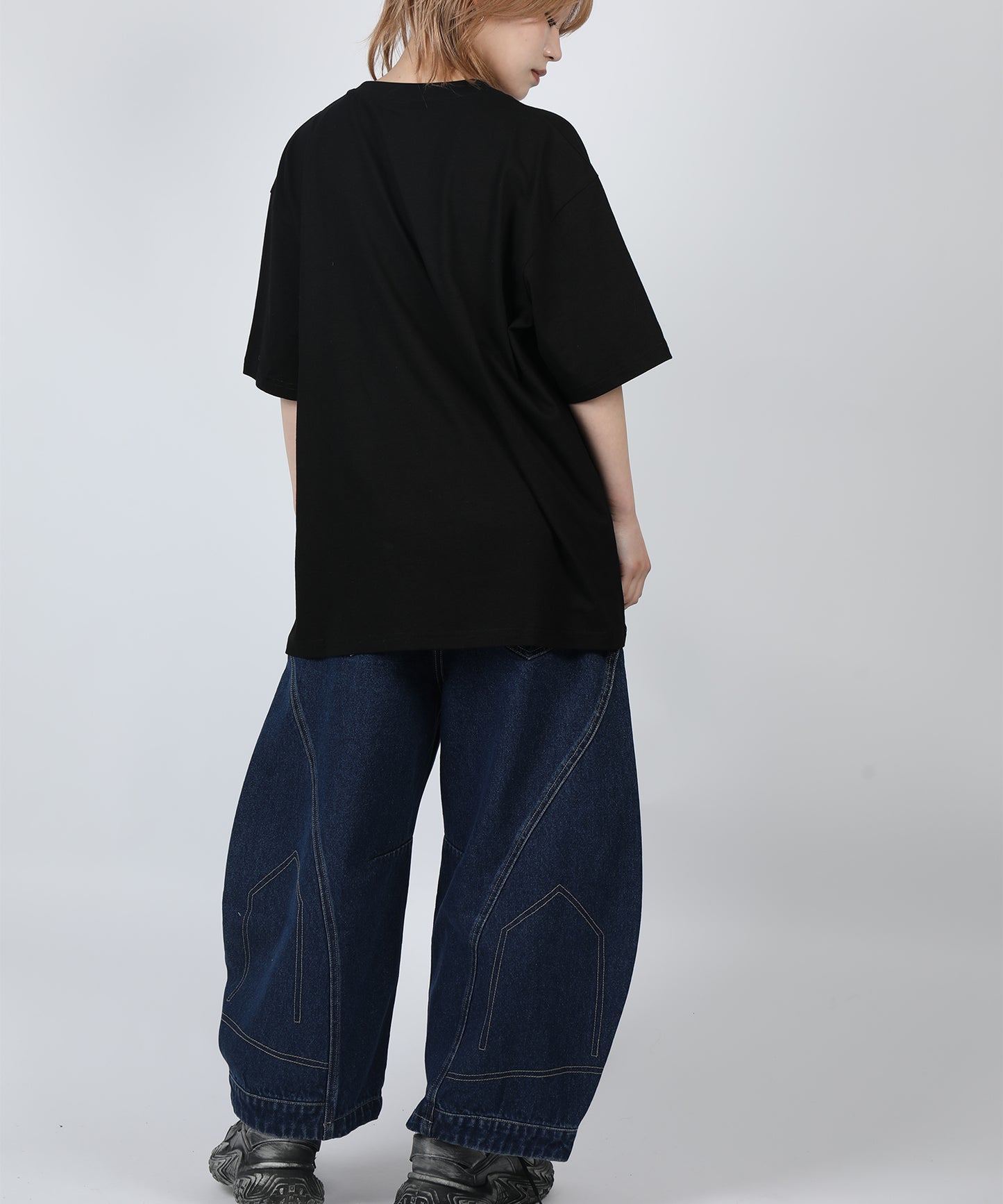 HOOK -original-　フードモチーフ アメリカンカートゥーンプリント ビッグTシャツ