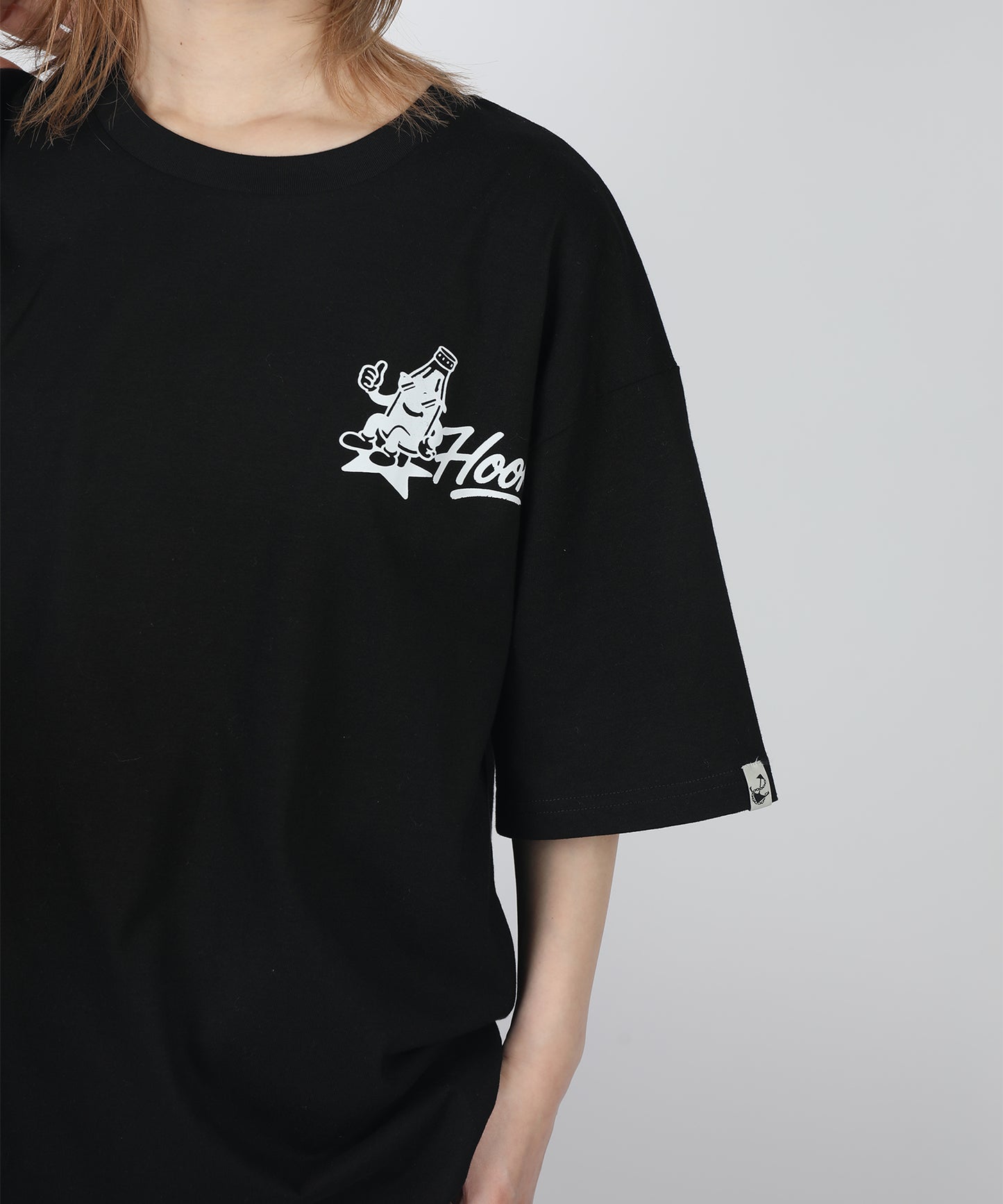 HOOK -original-　フードモチーフ アメリカンカートゥーンプリント ビッグTシャツ