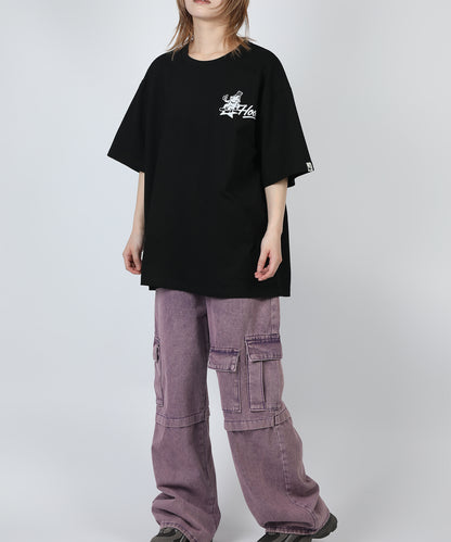 HOOK -original-　フードモチーフ アメリカンカートゥーンプリント ビッグTシャツ
