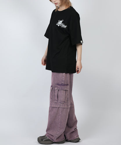 HOOK -original-　フードモチーフ アメリカンカートゥーンプリント ビッグTシャツ