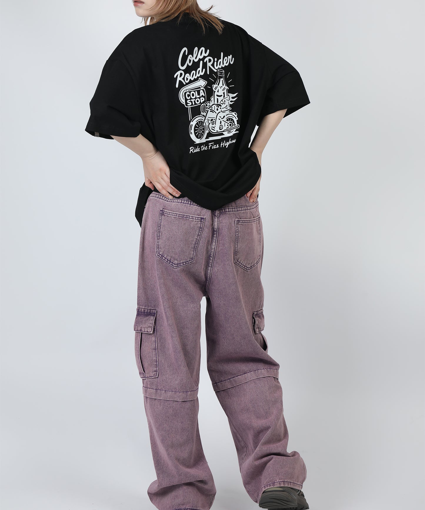 HOOK -original-　フードモチーフ アメリカンカートゥーンプリント ビッグTシャツ