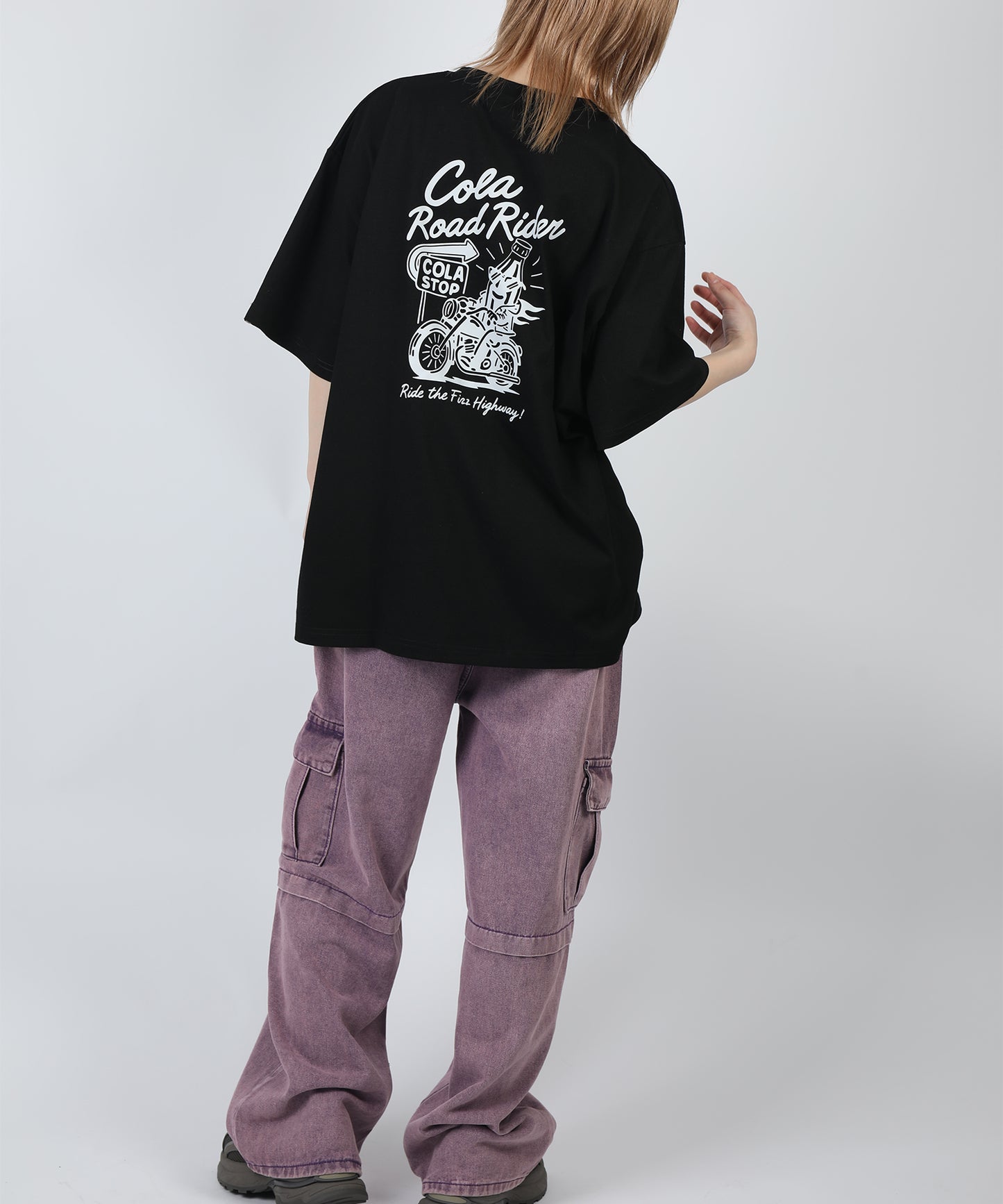 HOOK -original-　フードモチーフ アメリカンカートゥーンプリント ビッグTシャツ