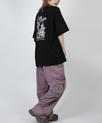 HOOK -original-　フードモチーフ アメリカンカートゥーンプリント ビッグTシャツ
