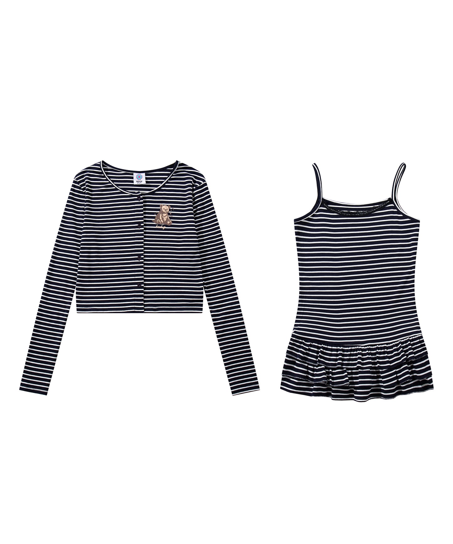 HOOK　for girls -original-　ペプラムワンポイントベア アンサンブル