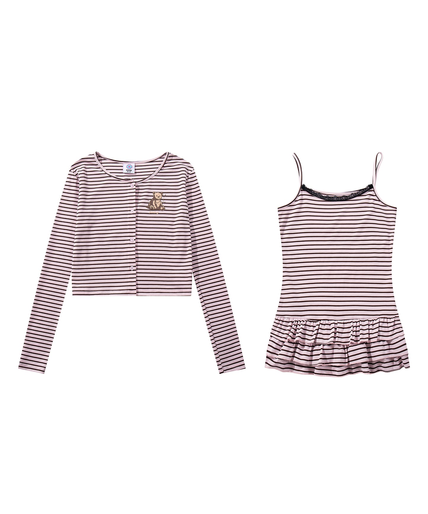 HOOK　for girls -original-　ペプラムワンポイントベア アンサンブル