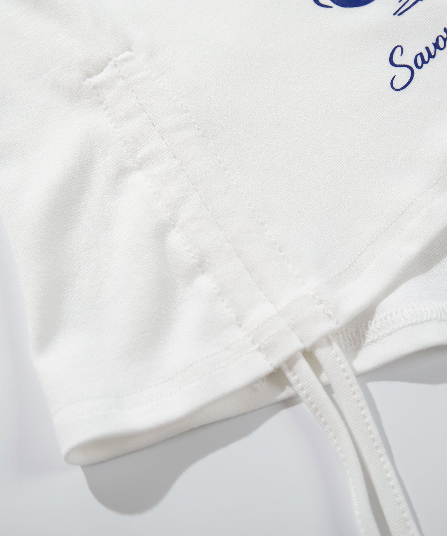 HOOK　for girls -original-　レースVネックプリントシャーリングトップス