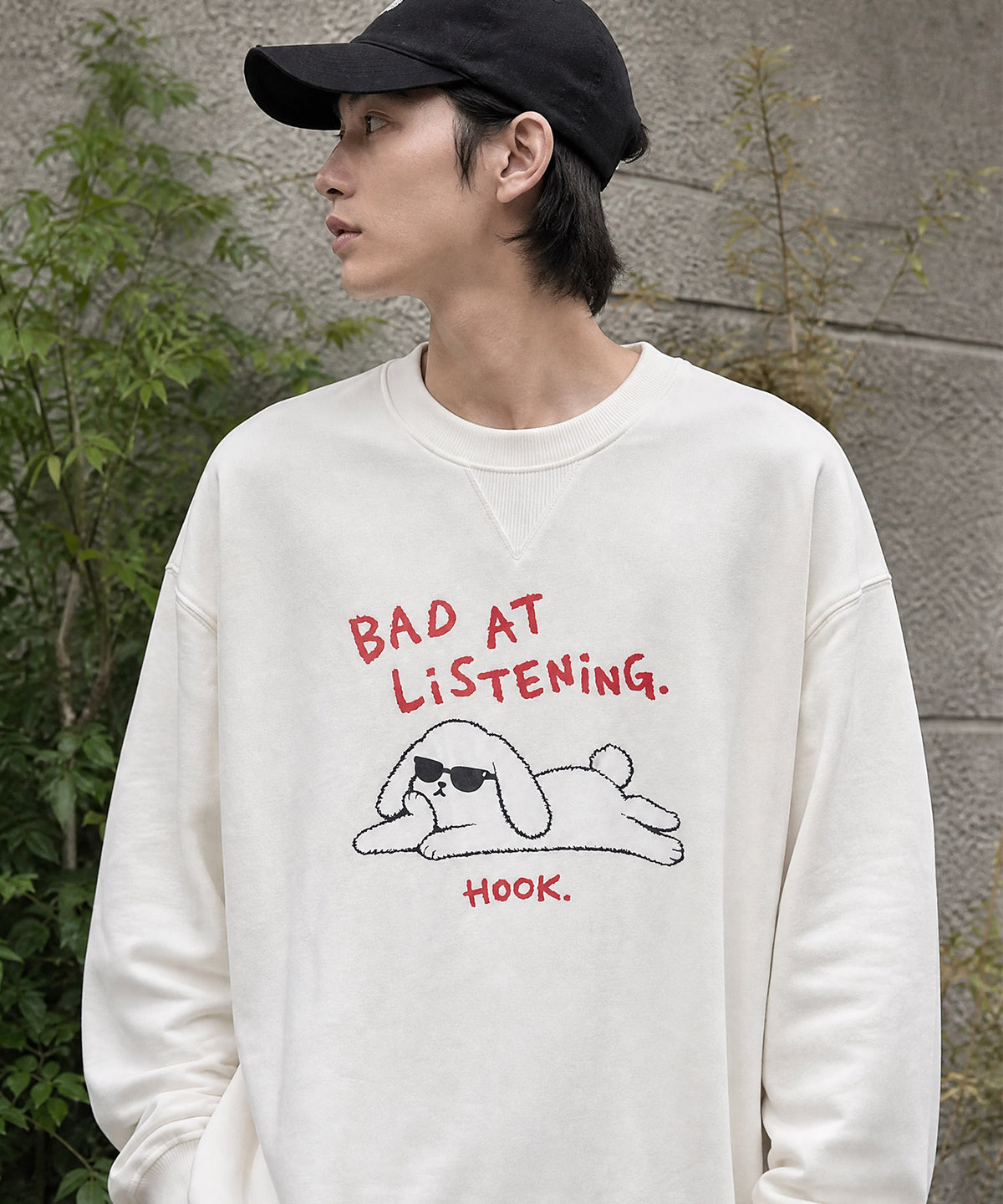 HOOK -original-　聞いてない HOOMI　キャラクタープリントスウェットプルオーバー