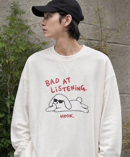 HOOK -original-　聞いてない HOOMI　キャラクタープリントスウェットプルオーバー