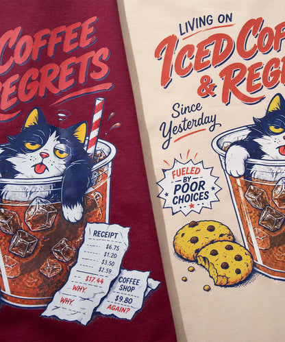 HOOK -original-　コーヒーに酔っ払った猫　バックプリントスウェット