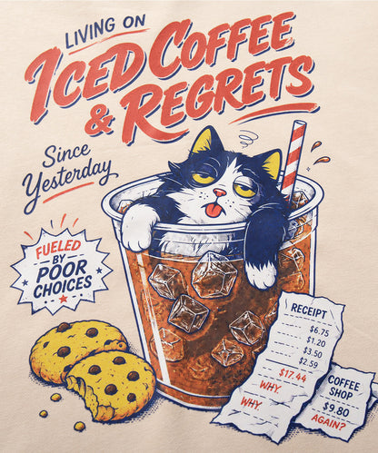 HOOK -original-　コーヒーに酔っ払った猫　バックプリントスウェット