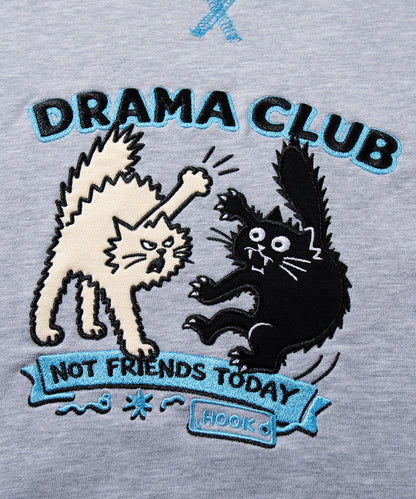 HOOK -original-　ケンカ猫　飾りステッチパッチ刺繍スウェット