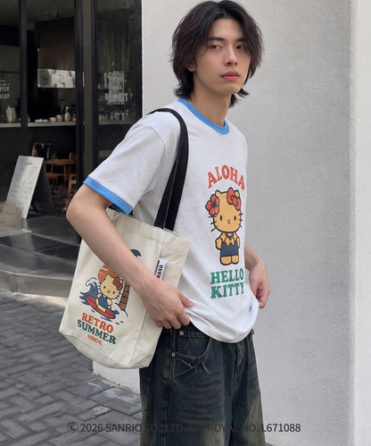 HOOK -original-　サンリオキャラクターズ コラボ バイカラープリントリンガーTシャツ