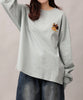 HOOK -original-　DOGワンポイント刺繍ロンTEE