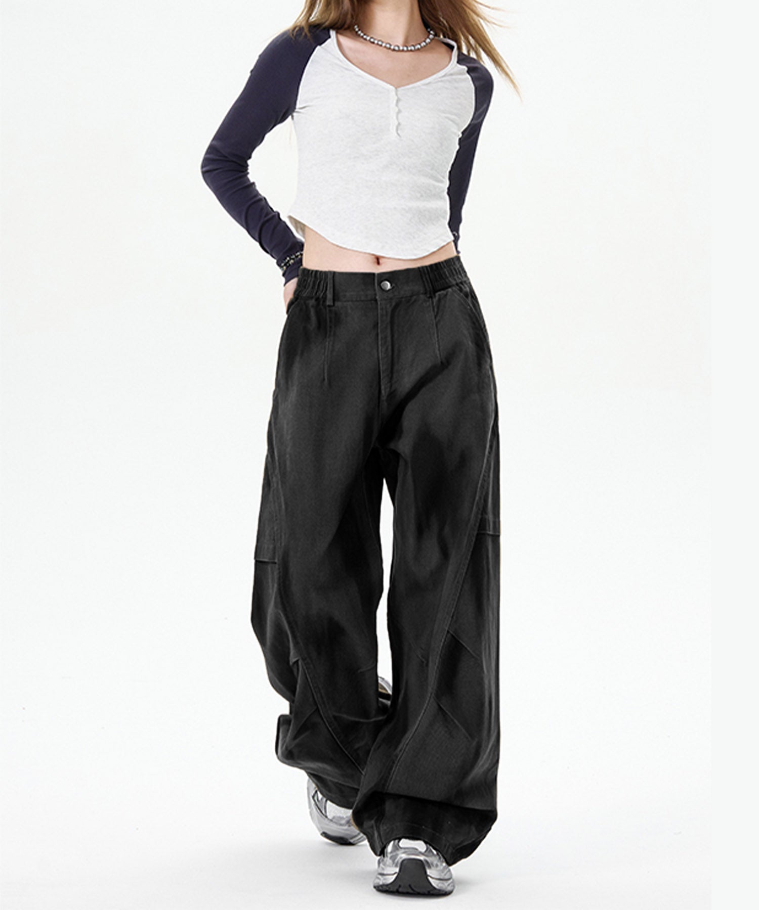 HOOK -select- Military Paint Volume Switching Curve Work Pants
