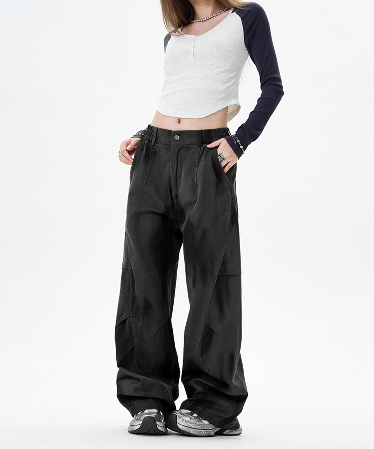 HOOK -select- Military Paint Volume Switching Curve Work Pants